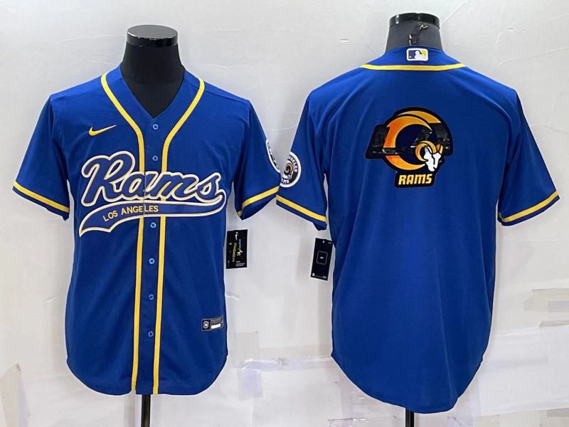 NFL Los Angeles Rams Blank blue Joint-designed Limited Logo Jersey