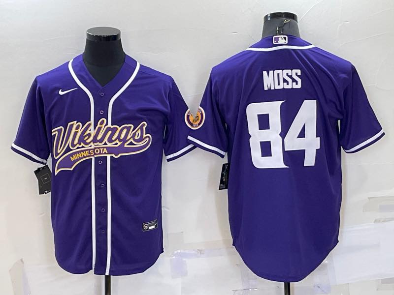 NFL Minnesota Vikings #84 Moss Purple Joint-designed Limited Jersey