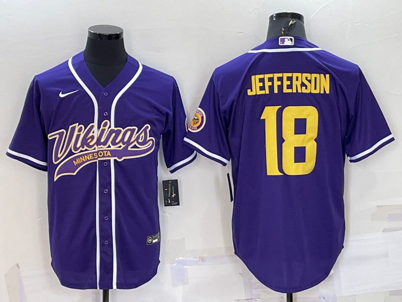 NFL Minnesota Vikings #18 Jefferson Purple Joint-designed Jersey