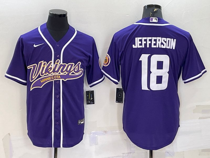 NFL Minnesota Vikings #18 Jefferson Purple Joint-designed Limited Jersey