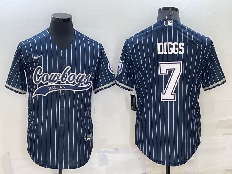 NFL Dallas Cowboys #7 Diggs Joint-design Blue Jersey