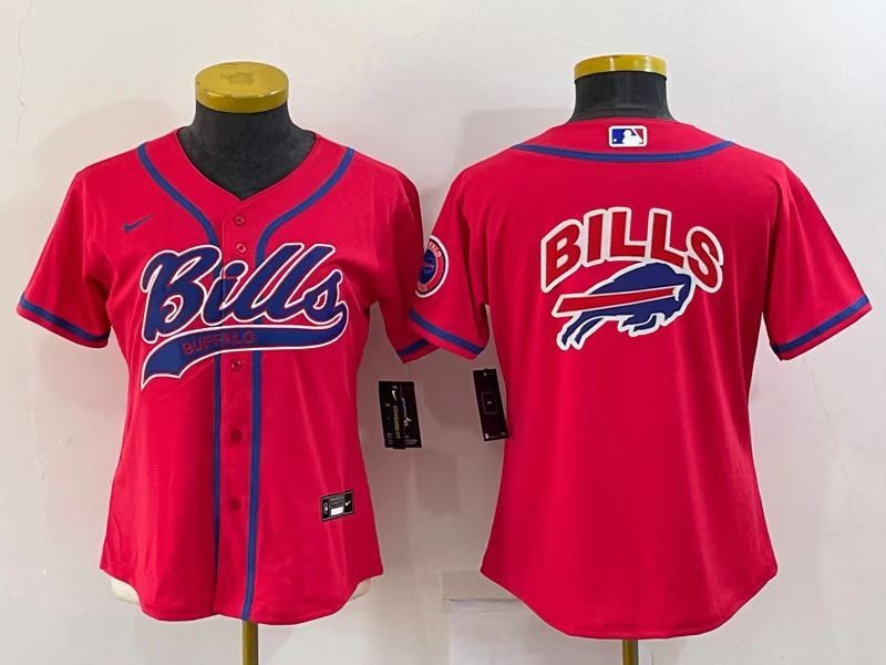 Womens NFL Buffalo Bills Blank Joint-design Red Jersey