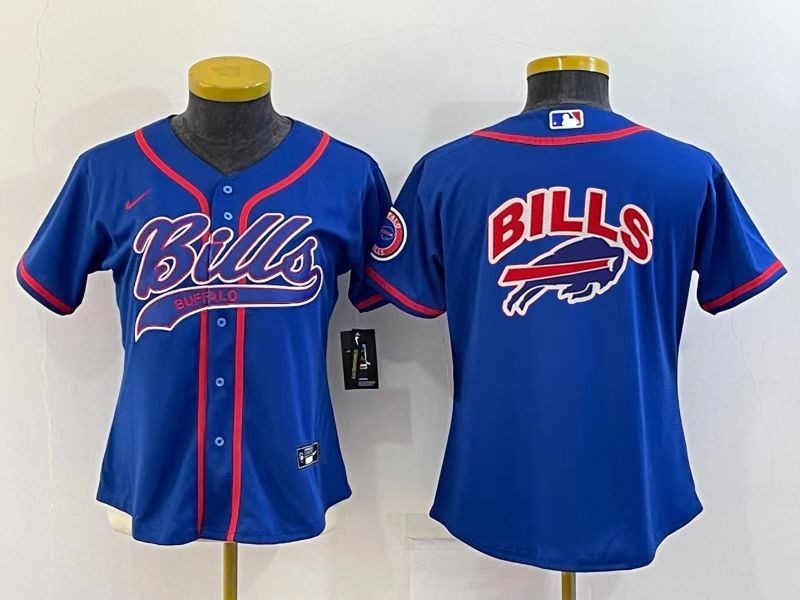 Womens NFL Buffalo Bills Blank Joint-design Blue Jersey