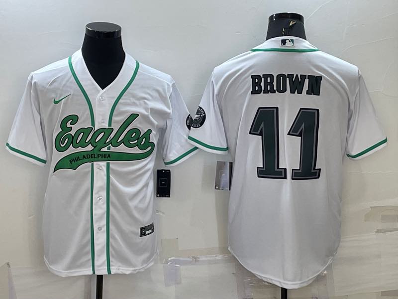 NFL Philadelphia Eagles #11 Brown White Joint-designed Jersey