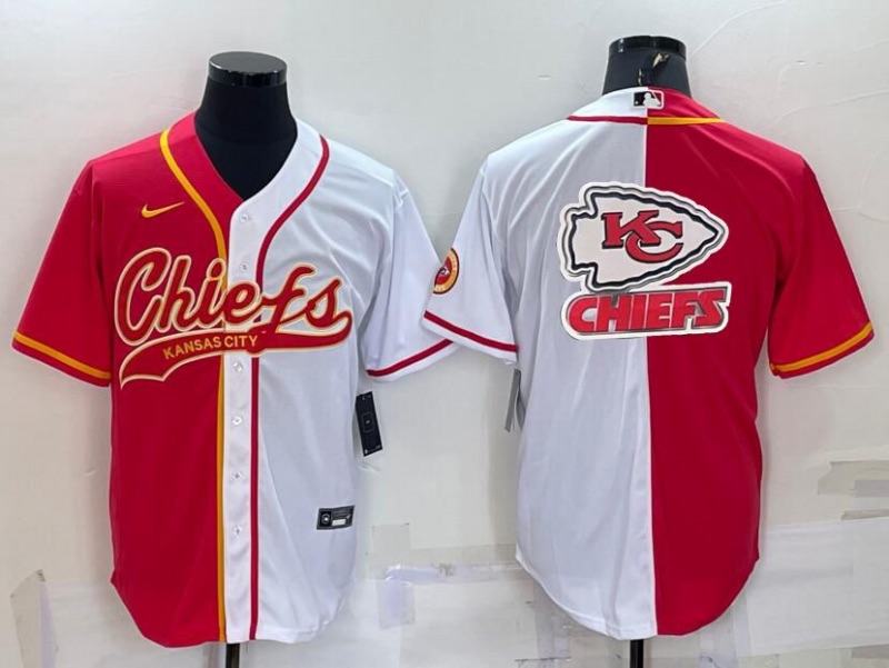 NFL Kansas City Chiefs Blank White red Joint-design Jersey