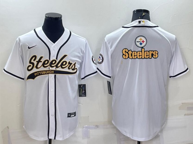 NFL Pittsburgh Steelers Blank White Jointed-design Limited Jersey