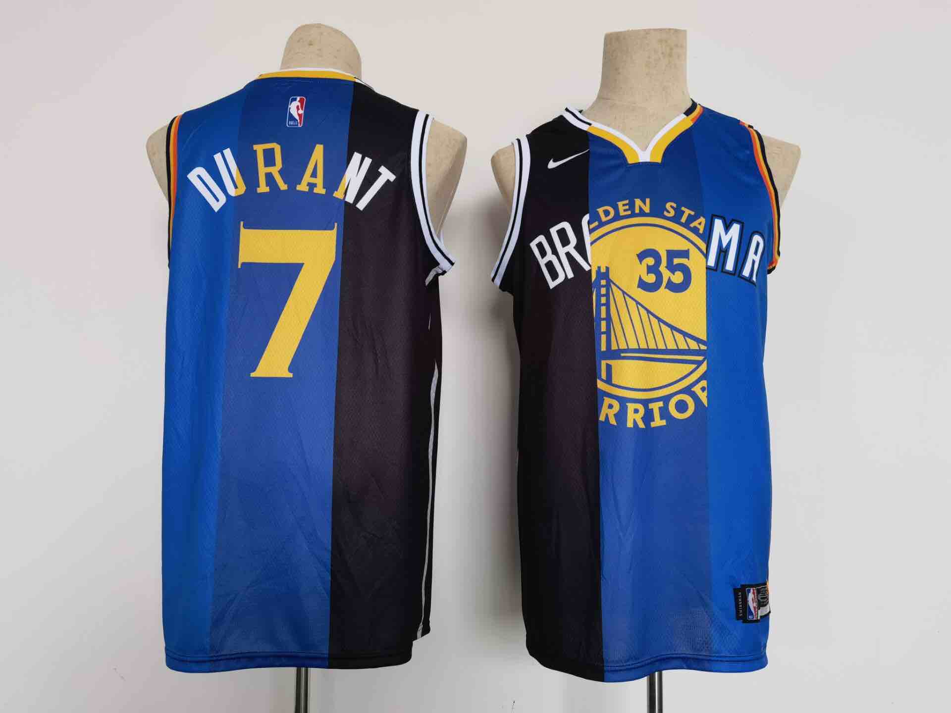 NBA Golden State Warriors #7 #35 Blue Yellow Black Jersey  