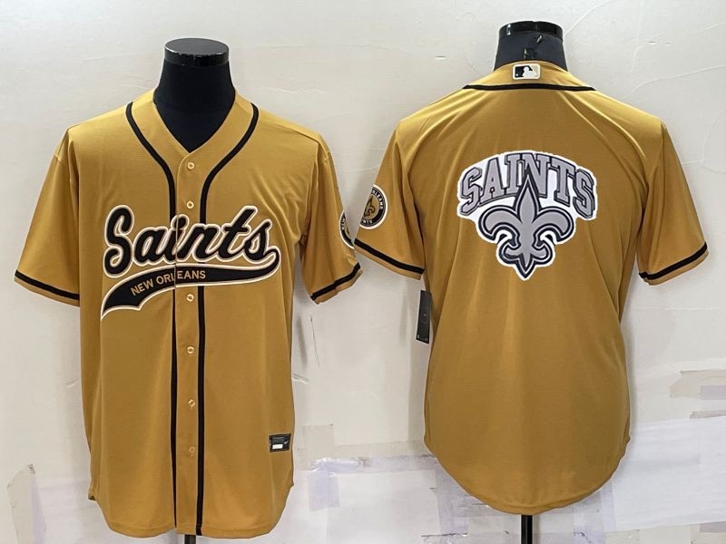 NFL New Orleans Saints Blank Yellow Joint-design Jersey
