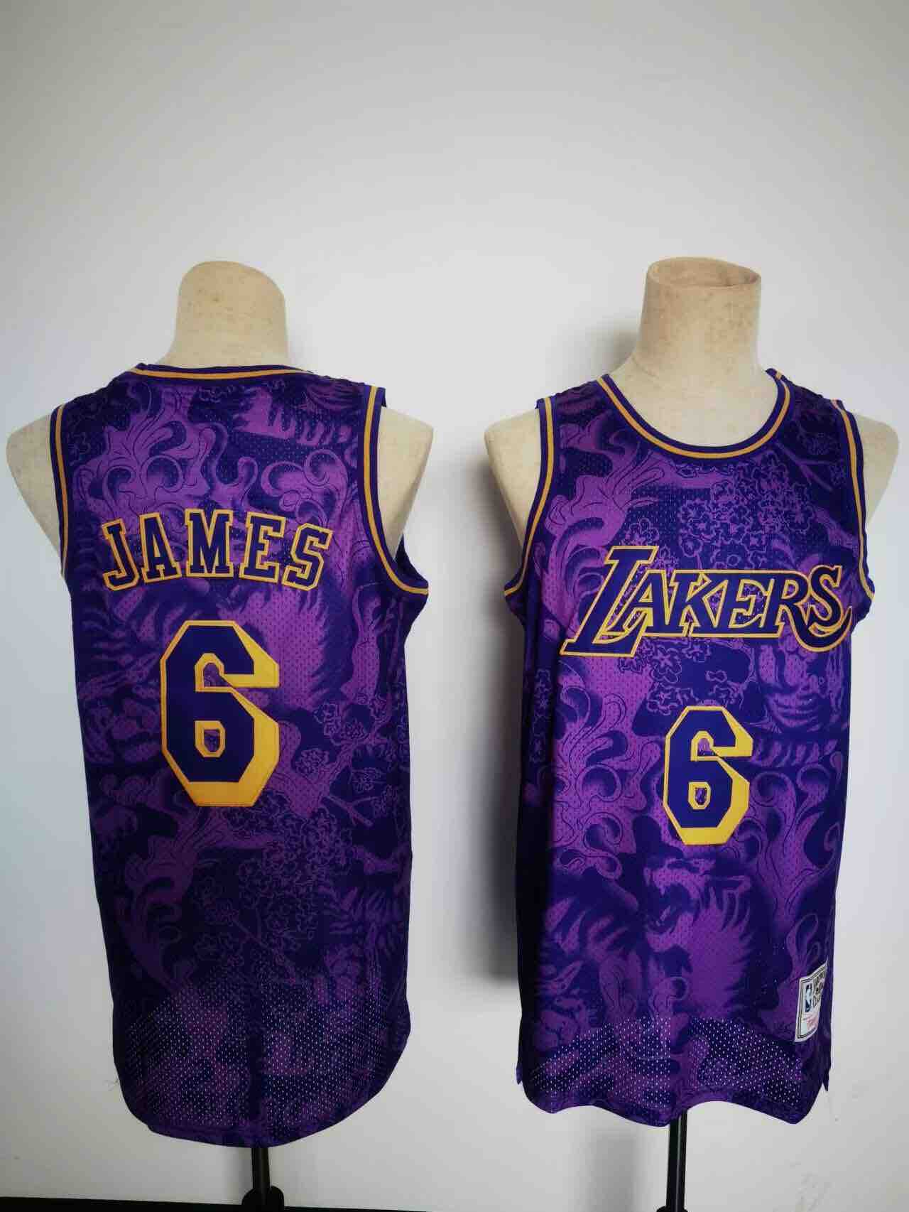 NBA Los Angeles Lakers #6 James Tiger Jersey