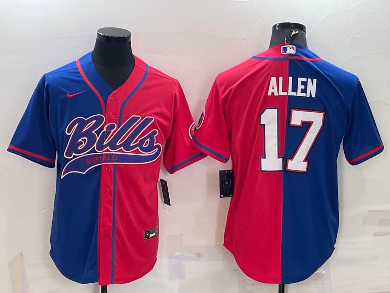 NFL Buffalo Bills #17 Allen Joint-design blue red Jersey