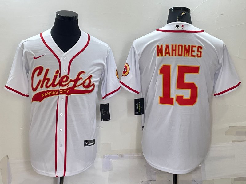 NFL Kansas City Chiefs #15 Mahomes White Joint-design Jersey