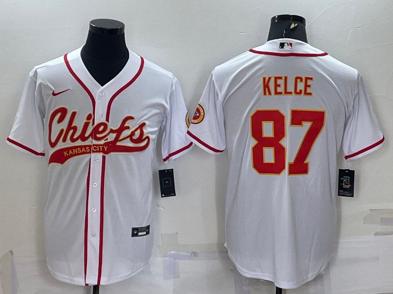 NFL Kansas City Chiefs #87 Kelce White Joint-design Jersey