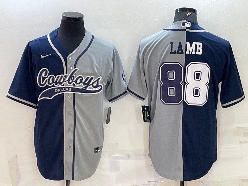 NFL Dallas Cowboys #88 Lamb Joint-design Blue Grey Jersey