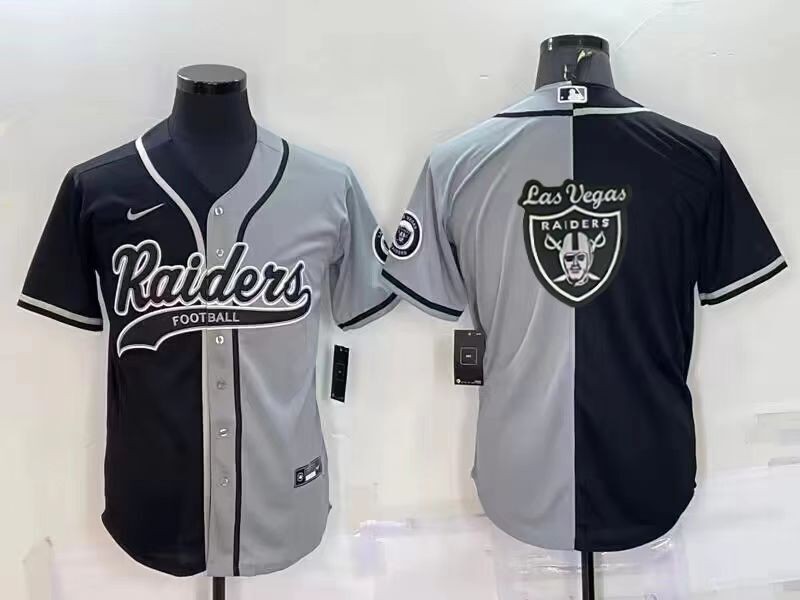 NFL Oakland Raiders Black Grey Joint-design  Jersey