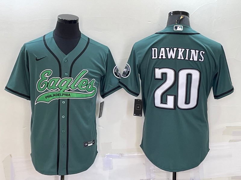 NFL Philadelphia Eagles #20 Dawkins Joint-designed Green Jersey