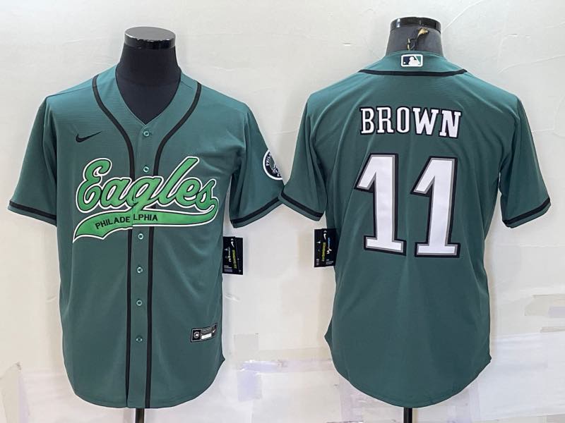 NFL Philadelphia Eagles #11 Brown Joint-designed Green Jersey