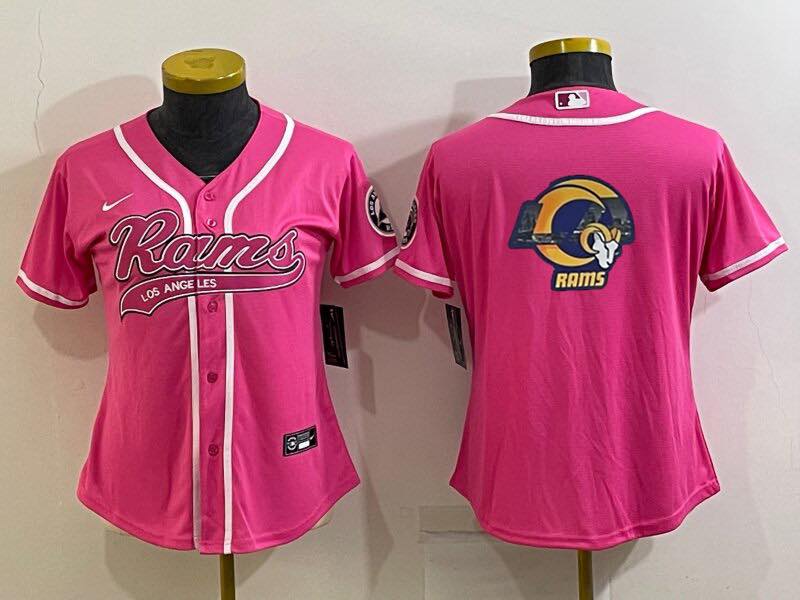 Womens NFL Los Angeles Rams Joint-design Pink Jersey