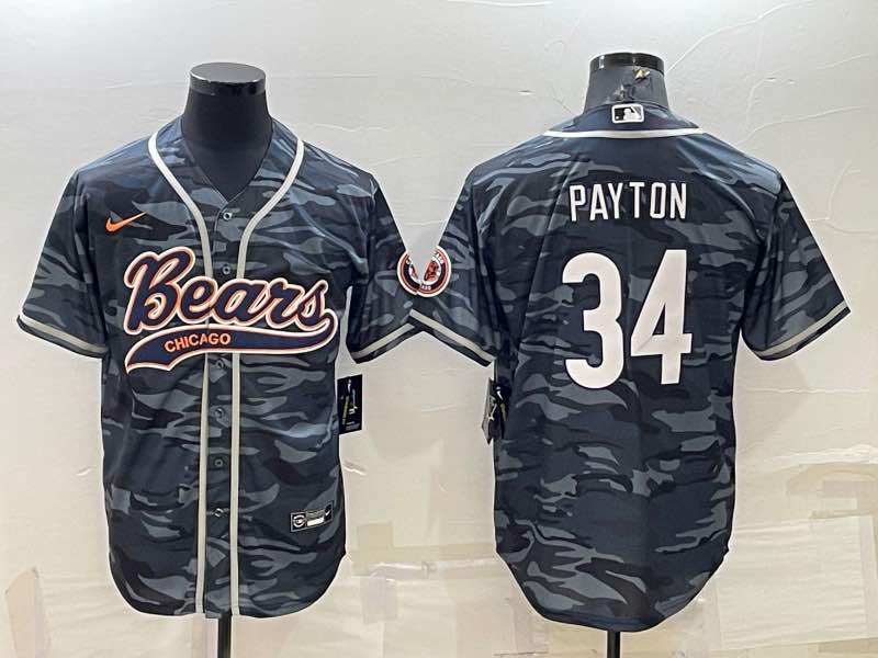 NFL Chicago Bears #34 Payton Joint-design Camo Jersey