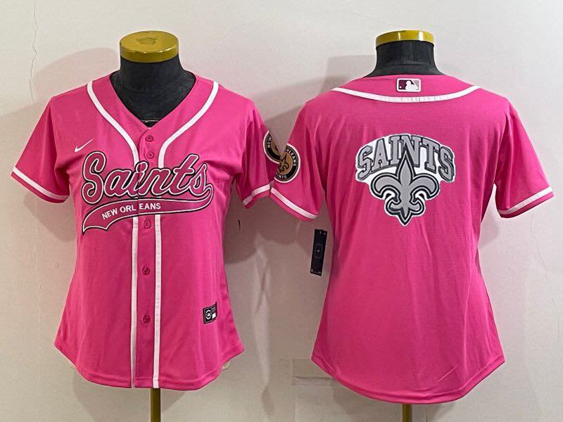 Womens NFL New Orleans Saints Joint-design Pink Jersey
