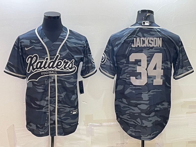 NFL Oakland Raiders #34 Jackson Joint-design Camo Jersey