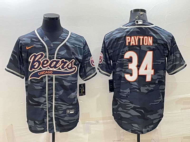 NFL Chicago Bears #34 Payton Camo Joint-design Jersey