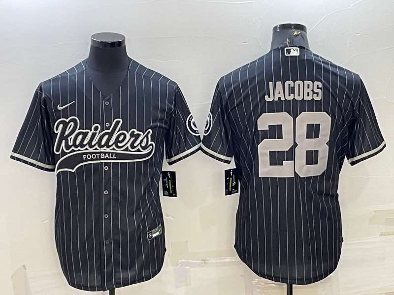 NFL Oakland Raiders #28 Jacobs Black Joint-design Jersey