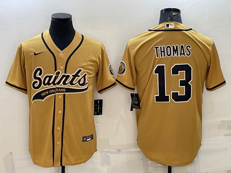 NFL New Orleans Saints #13 Thomas Joint-design Yellow Jersey
