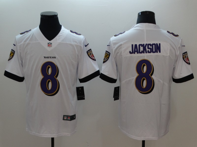 NFL Baltimore ravens #8 Jackson White Vapor Limited Jersey