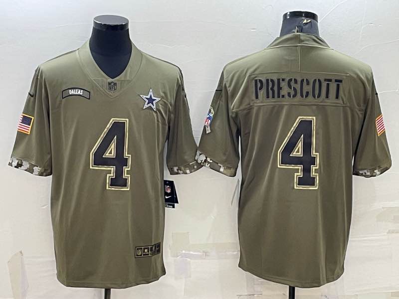 NFL Dallas Cowboys #4 Prescott  Salute to Service Limited Jersey