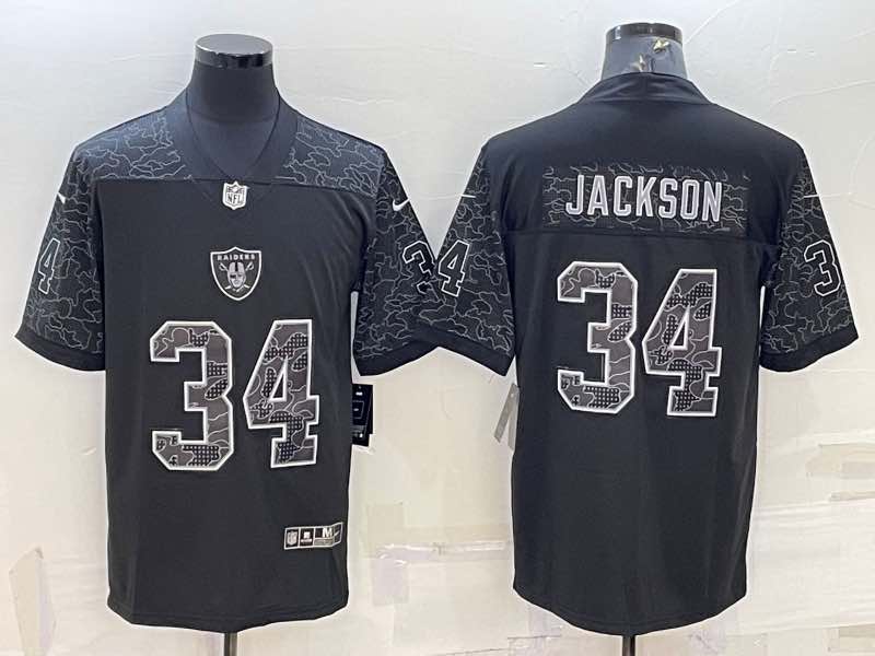 NFL Oakland Raiders #34 Jackson Black Jersey