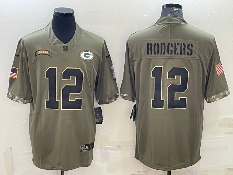 NFL Green Bay Packers #12 Rodgers Salute to Service Limited Jersey