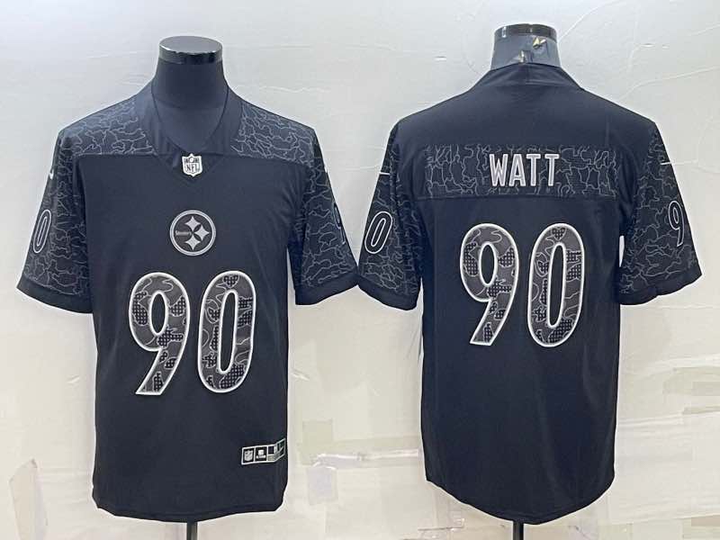 NFL Pittsburgh Steelers #90 watt Black Jersey