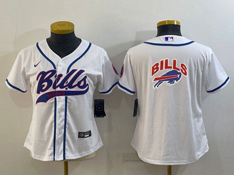 Womens NFL Buffalo Bills white Joint-design Jersey