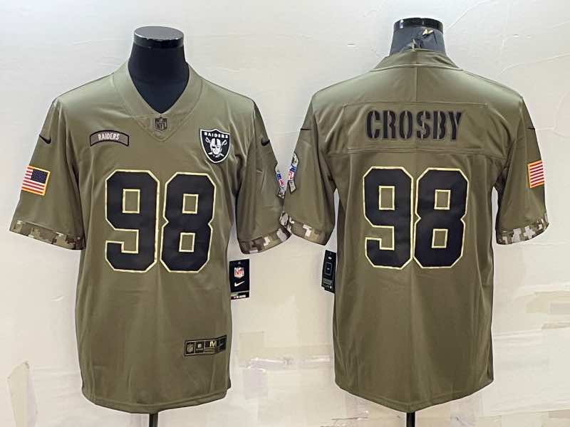 NFL Oakland Raiders #98 Crosby Salute to Service Limited Jersey