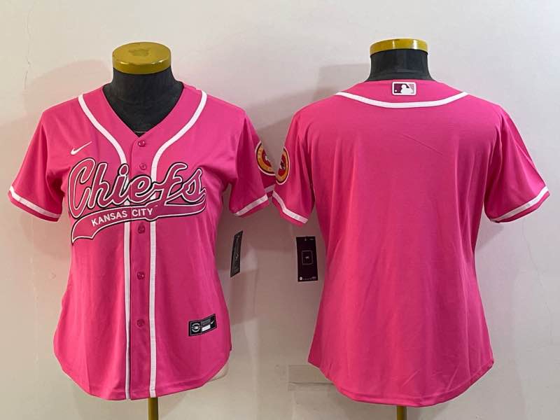 Womens NFL Kansas City Chiefs Pink Joint-design Jersey