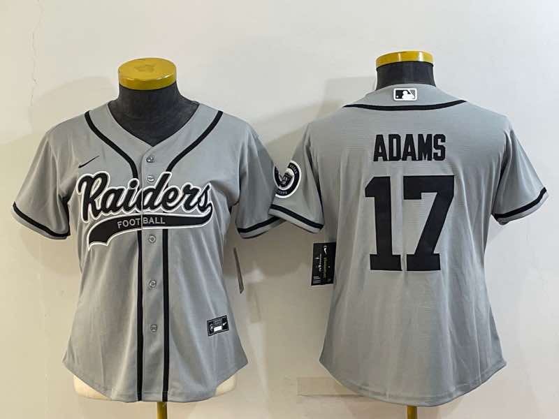Womens NFL Oakland Raiders #17 Adams Grey Joint-design Jersey