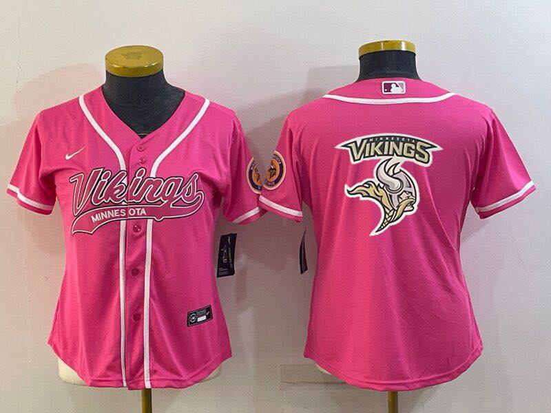 Womens NFL Minnesota Vikings  Pink Joint-design Jersey