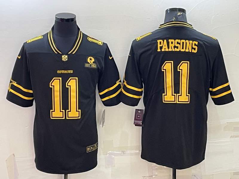 NFL Dallas Cowboys #11 Parsons Black Gold Jersey