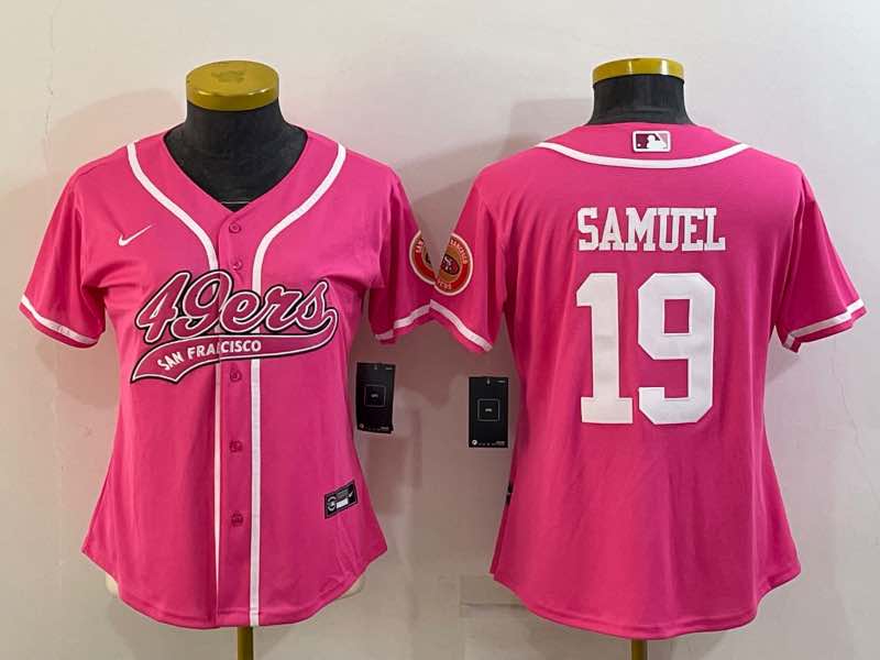 Womens NFL San Francisco 49ers #19 Samuel Pink Joint-design Jersey