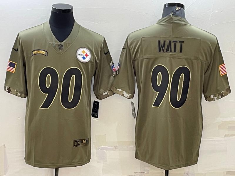 NFL Pittsburgh Steelers #90 watt Salute to Service Jersey