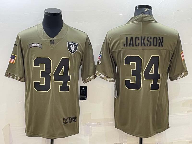 NFL Oakland Raiders #34 Jackson Salute to Service Jersey