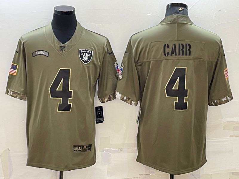 NFL Oakland Raiders #4 Carr Salute to Service Jersey