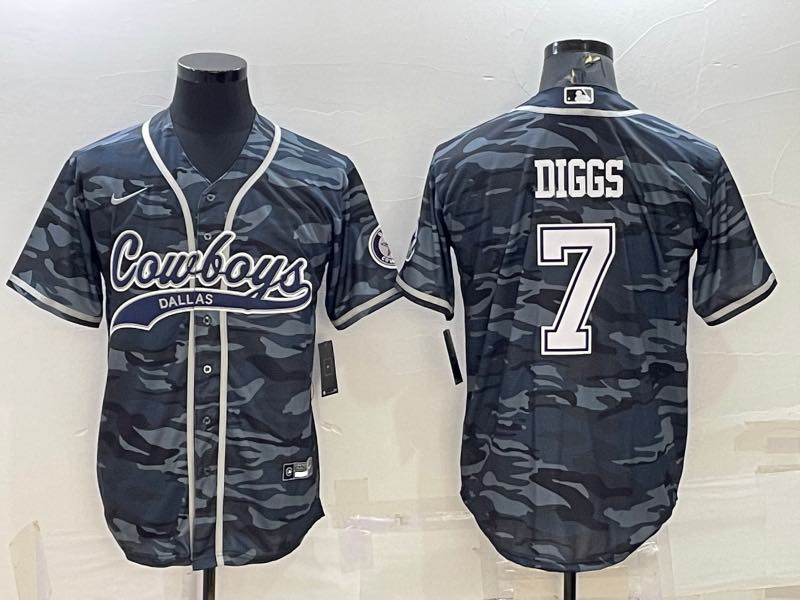 NFL Dallas Cowboys #7 Diggs Joint-design Camo Grey Jersey