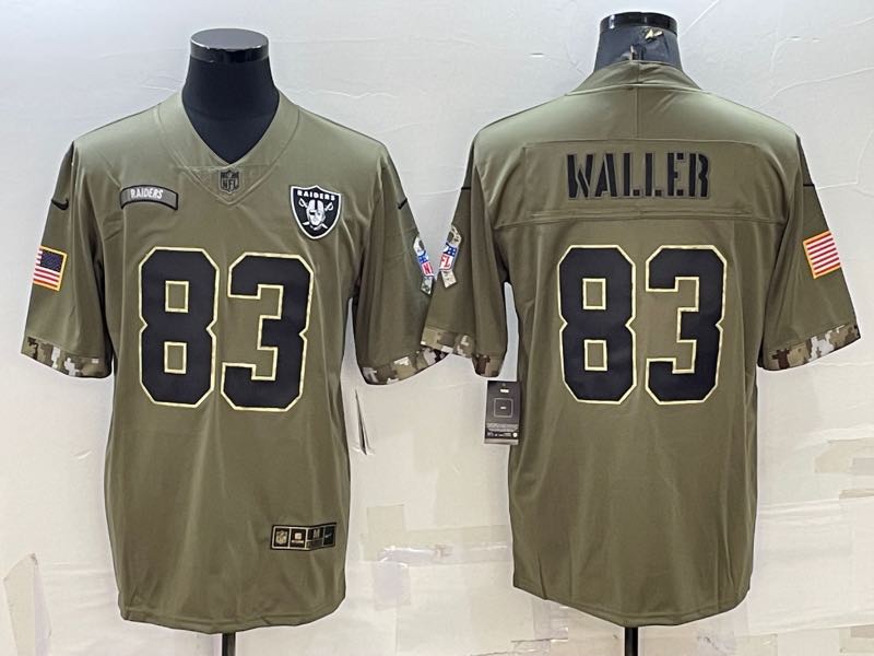 NFL Oakland Raiders #83 Waller Salute to Service Jersey