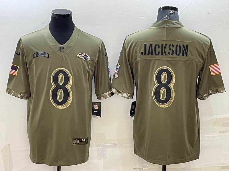NFL Baltimore ravens #8 Jackson Salute to Service Jersey