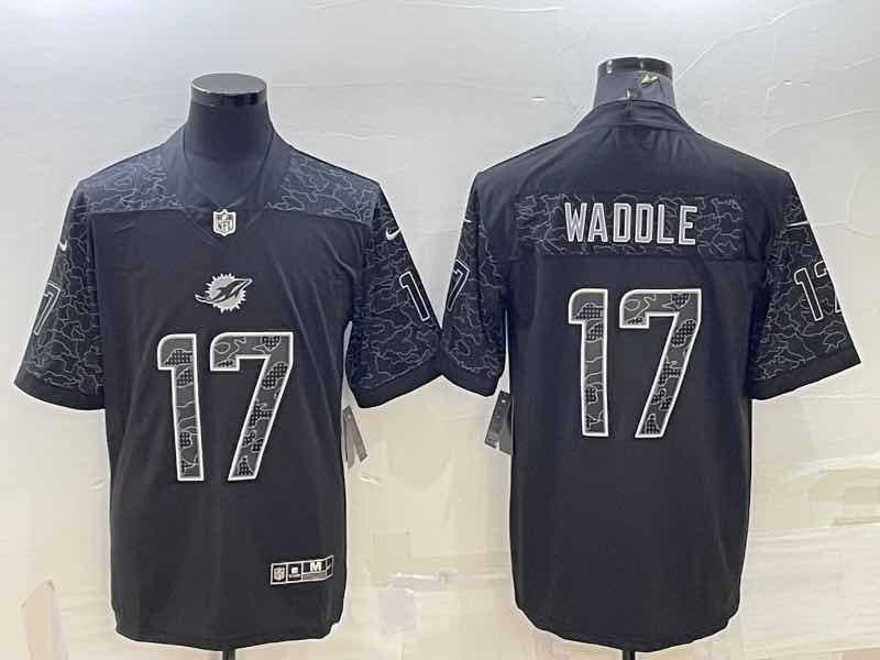 NFL Miami Dolphins #17 Waddle Black Jersey