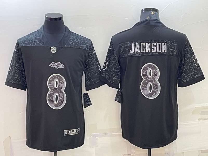 NFL Baltimore ravens #8 Jackson black Jersey
