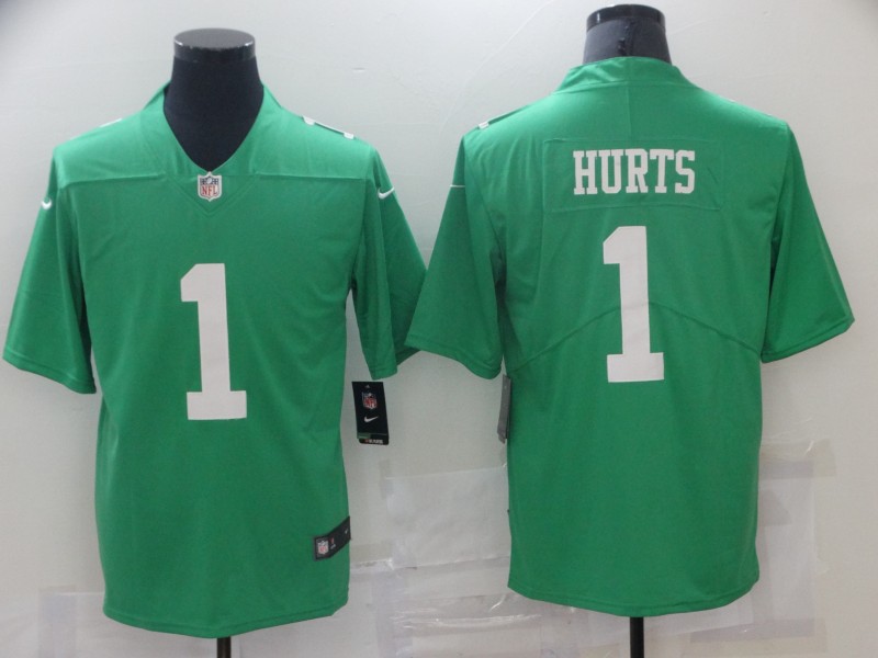 NFL Philadephia Eagles #1 Hurts Green Vapor Limited Jersey 