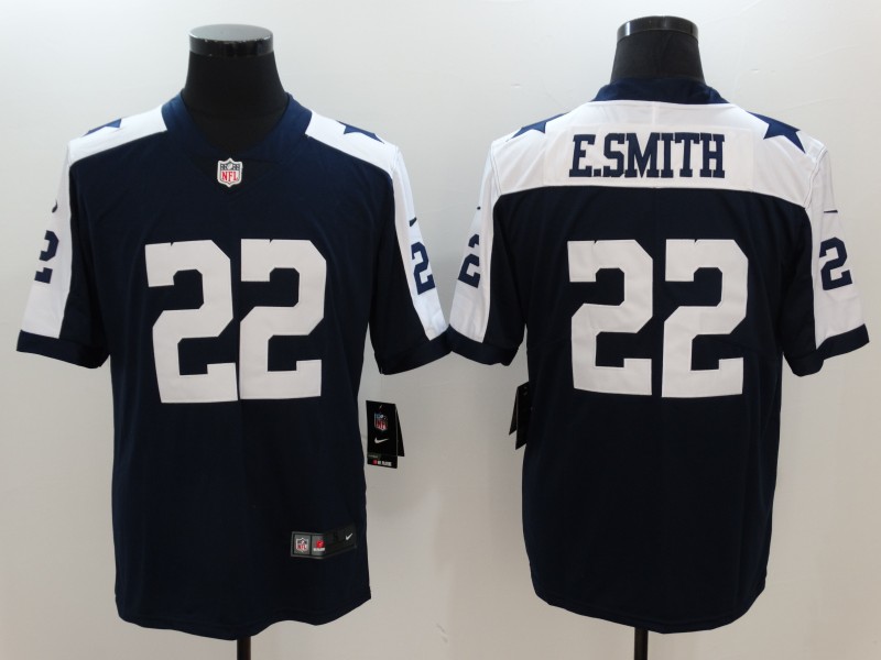 NFL Dallas cowboys #22 E.Smith Blue thanksgiving limited Jersey