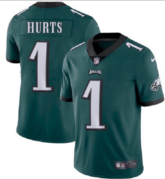 NFL Philadephia eagles #1 Hurts Green Vapor Limited Jersey